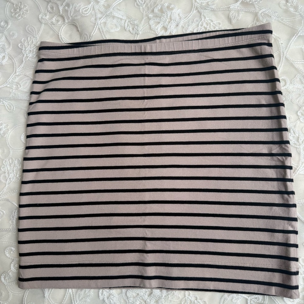 H&M Black and Cream Pencil Mini Skirt Work Size M - Picture 3 of 4